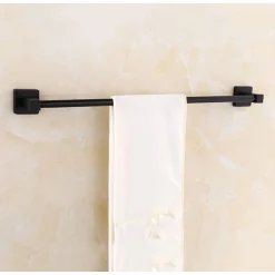 PORTASCIUGAMANI IN ACCIAIO INOX SINGOLO NERO DA 60 CM PER BAGNO DESIGN MODERNO