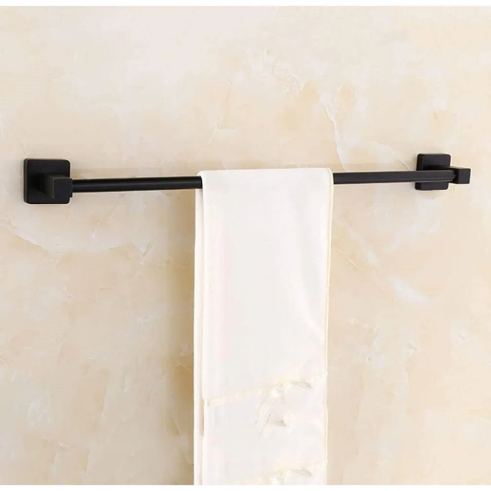 PORTASCIUGAMANI IN ACCIAIO INOX SINGOLO NERO DA 60 CM PER BAGNO DESIGN MODERNO