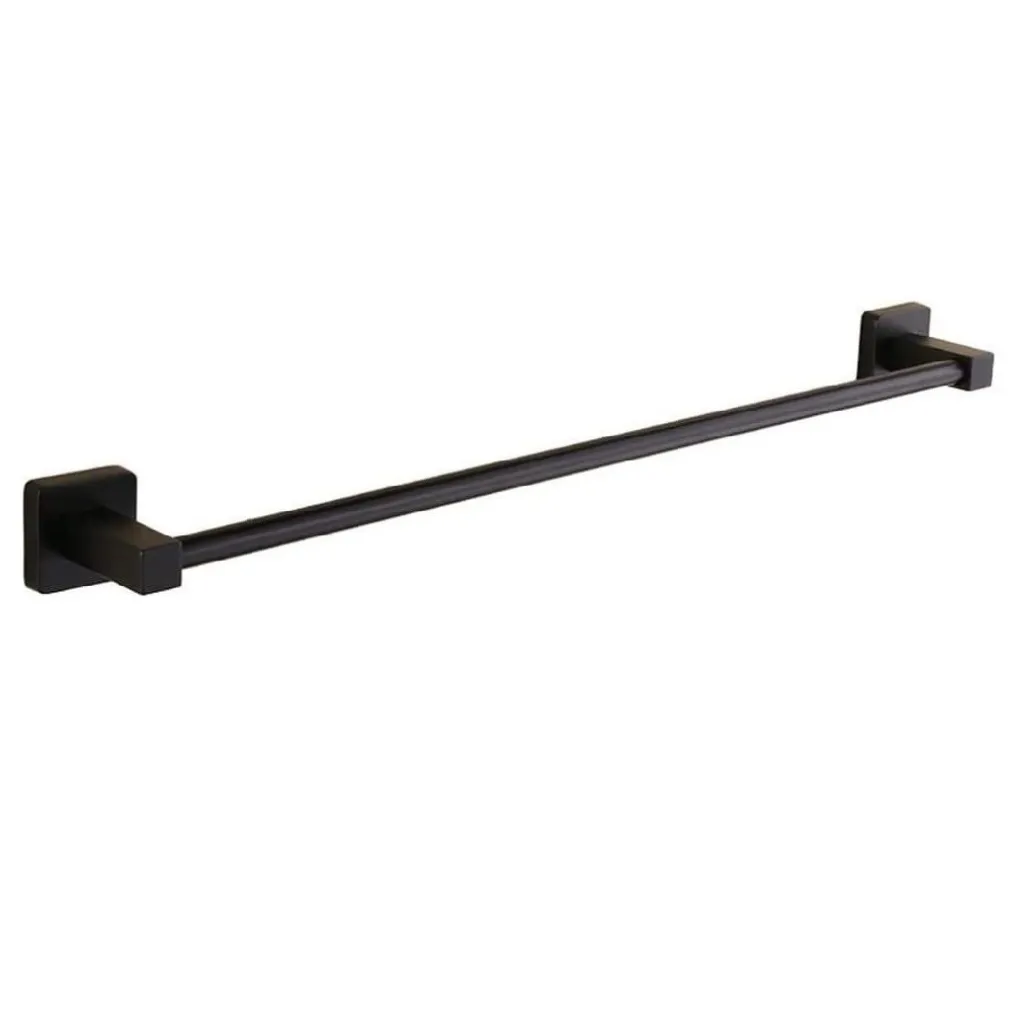 PORTASCIUGAMANI IN ACCIAIO INOX SINGOLO NERO DA 40 CM PER BAGNO DESIGN MODERNO