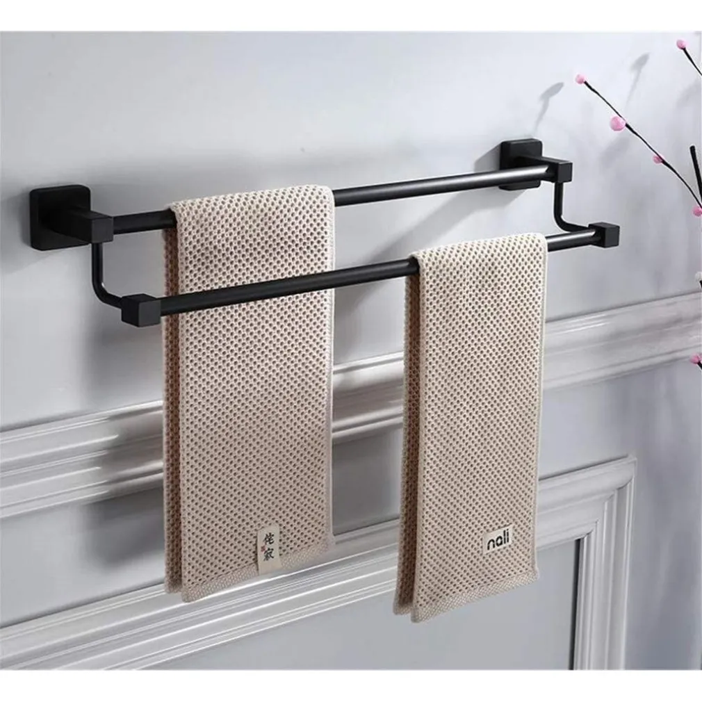 PORTASCIUGAMANI SCAFFALE IN ACCIAIO NERO OPACO APPENDIABITI DOPPIO BAGNO CUCINA