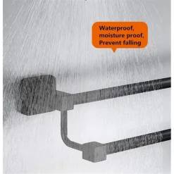 PORTASCIUGAMANI SCAFFALE IN ACCIAIO NERO OPACO APPENDIABITI DOPPIO BAGNO CUCINA