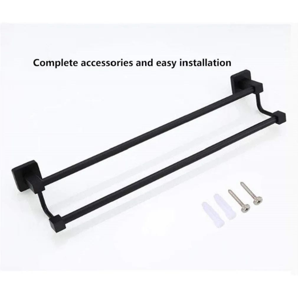 PORTASCIUGAMANI SCAFFALE IN ACCIAIO NERO OPACO APPENDIABITI DOPPIO BAGNO CUCINA