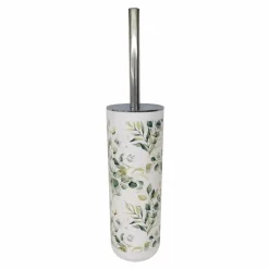 PORTASCOPINO A CILINDRO CON SCOPINO BAGNO WC TOILETTE FIORI FOGLIE ACCESSORIO 87057