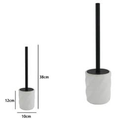 PORTASCOPINO ARREDO DA BAGNO WC RIGATO OBBLIQUO BIANCO CON SCOPINO COMPLETO 87801