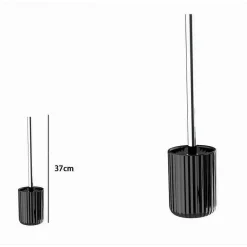 PORTASCOPINO ARREDO DA BAGNO WC TOILETTE NERO RIGATO CON SCOPINO COMPLETO 69749