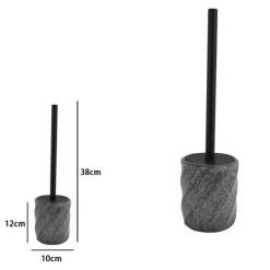 PORTASCOPINO ARREDO DA BAGNO WC TOILETTE RIGATO MARMO NERO CON SCOPINO COMPLETO 87797