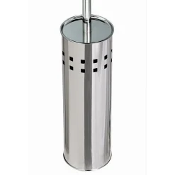 PORTASCOPINO BAGNO CONTENITORE SPAZZOLONE WC IN ACCIAIO SATINATO DECORATO 69442