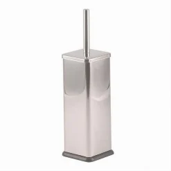 PORTASCOPINO BAGNO WC TOILETTE QUADRATO CROMATO NERO CON SCOPINO COMPLETO 87461