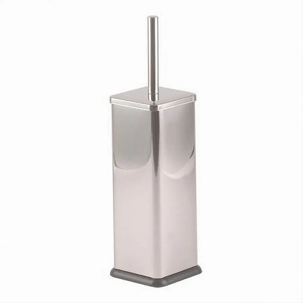 PORTASCOPINO BAGNO WC TOILETTE QUADRATO CROMATO NERO CON SCOPINO COMPLETO 87461