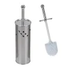 PORTASCOPINO CILINDRO ACCIAIO BAGNO SPAZZOLONE WC ARGENTO CON STELLE LUNE 52666