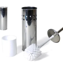 PORTASCOPINO CON SPAZZOLONE SCOPINO PER WC IN ACCIAIO 26X10CM ACCESSORI BAGNO