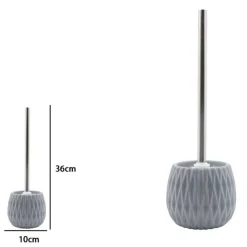 PORTASCOPINO GRIGIO LAVORATO CON SCOPINO ACCESSORIO MODERNO ARREDO BAGNO 79953