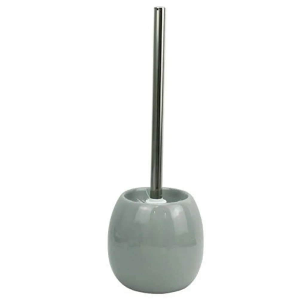 PORTASCOPINO IN CERAMICA GRIGIO CON SCOPINO MODERNO ACCESSORI ARREDO BAGNO 79255