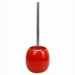 PORTASCOPINO IN CERAMICA ROSSO CON SCOPINO MODERNO ACCESSORIO ARREDO BAGNO 79263