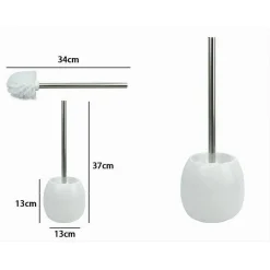 PORTASCOPINO IN CERAMICA BIANCO CON SCOPINO MODERNO ACCESSORI ARREDO BAGNO 79247