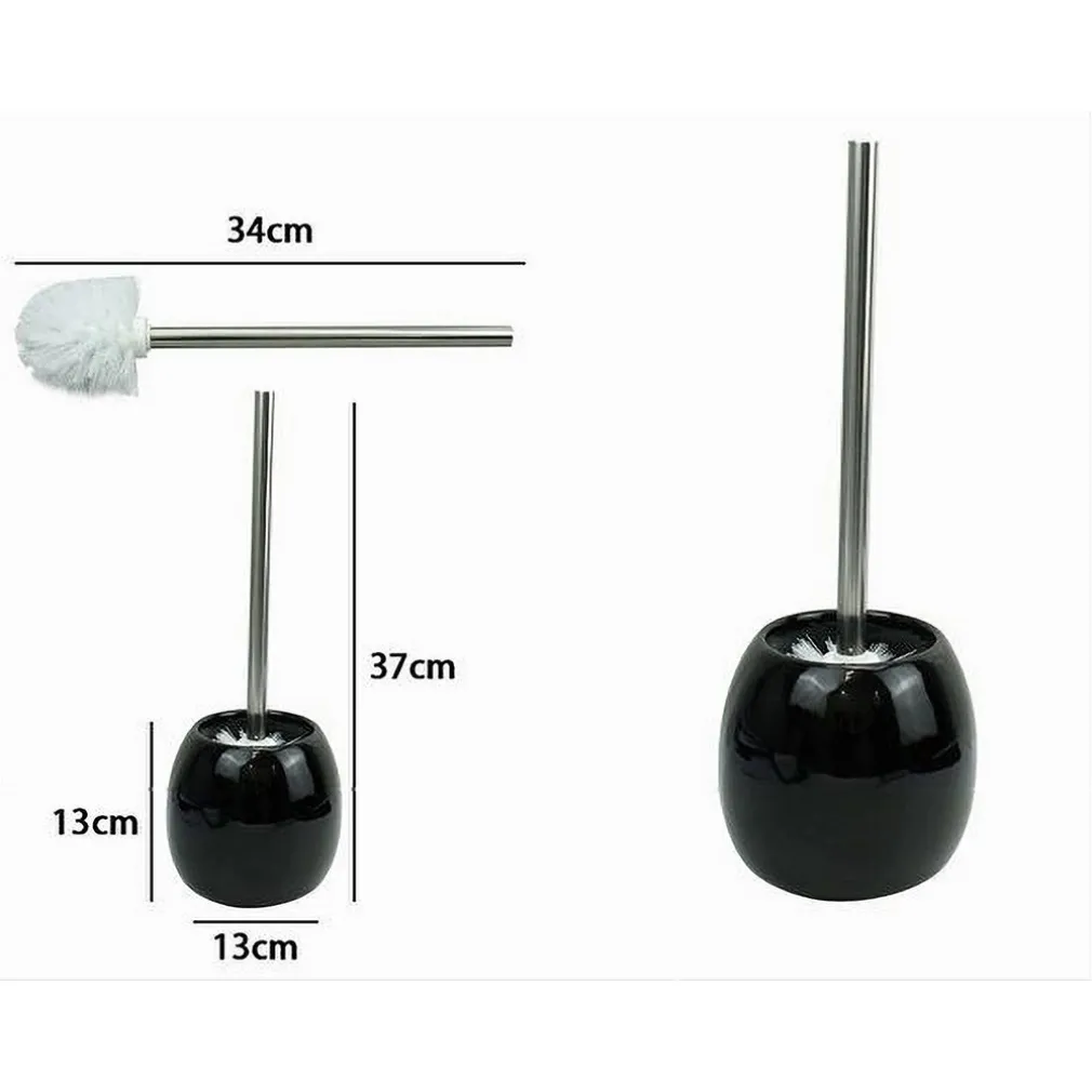 PORTASCOPINO IN CERAMICA NERO CON SCOPINO MODERNO ACCESSORIO ARREDO BAGNO 79251