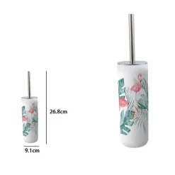 PORTASCOPINO IN PLASTICA 9.1X26.8CM SCOPINO BAGNO WC TOILETTE FENICOTTERI 69967