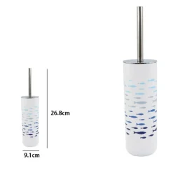 PORTASCOPINO IN PLASTICA PESCIOLINI 9.1X26.8 CM SCOPINO BAGNO WC TOILETTE 69884