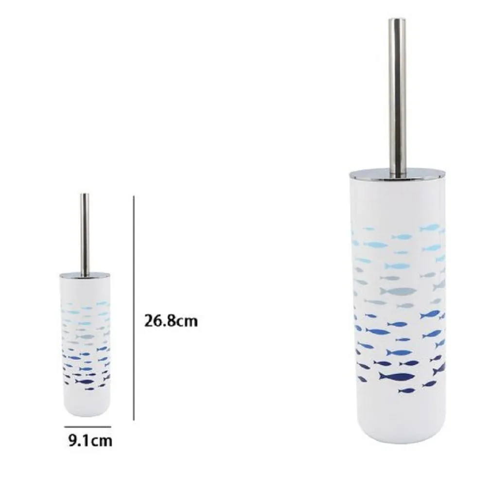 PORTASCOPINO IN PLASTICA PESCIOLINI 9.1X26.8 CM SCOPINO BAGNO WC TOILETTE 69884