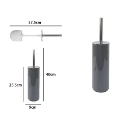 PORTASCOPINO PORTA SCOPINO CON SCOPETTINO WC BAGNO TOILETTE GRIGIO SILVER 79896