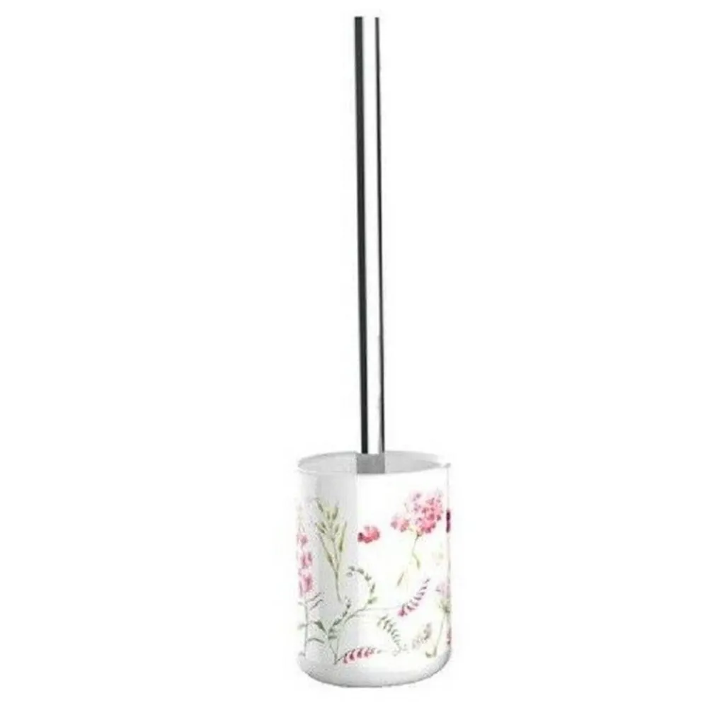 PORTASCOPINO PORTA SCOPINO BAGNO WC TOILETTE FIORI CON SCOPINO COMPLETO 69920