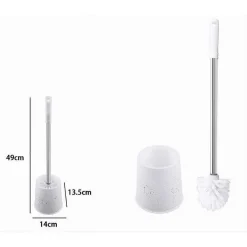 PORTASCOPINO ROTONDO DECORATO BIANCO PER BAGNO WC TOILETTE CON SCOPINO 79822