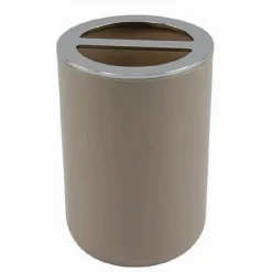 PORTASPAZZOLINI BICCHIERE ACCESSORI BAGNO 2 FORI TORTORA SILVER CONTENITORE 69466