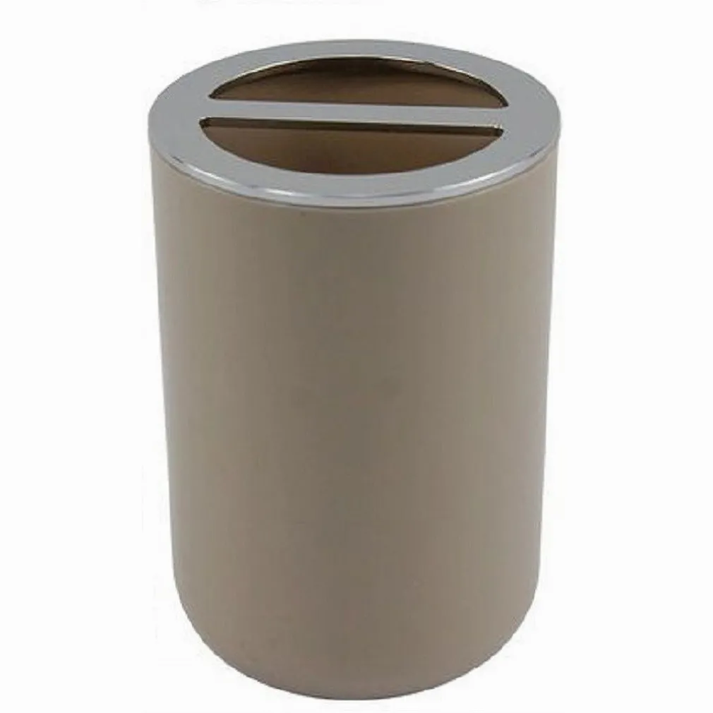 PORTASPAZZOLINI BICCHIERE ACCESSORI BAGNO 2 FORI TORTORA SILVER CONTENITORE 69466