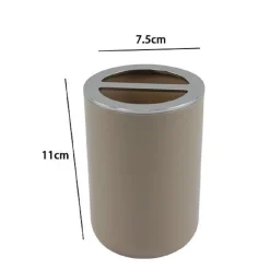 PORTASPAZZOLINI BICCHIERE ACCESSORI BAGNO 2 FORI TORTORA SILVER CONTENITORE 69466