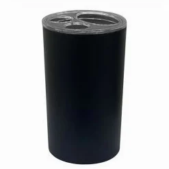 PORTASPAZZOLINI BICCHIERE DENTIFRICIO ACCESSORI ARREDO BAGNO NERO A 3 FORI 79194