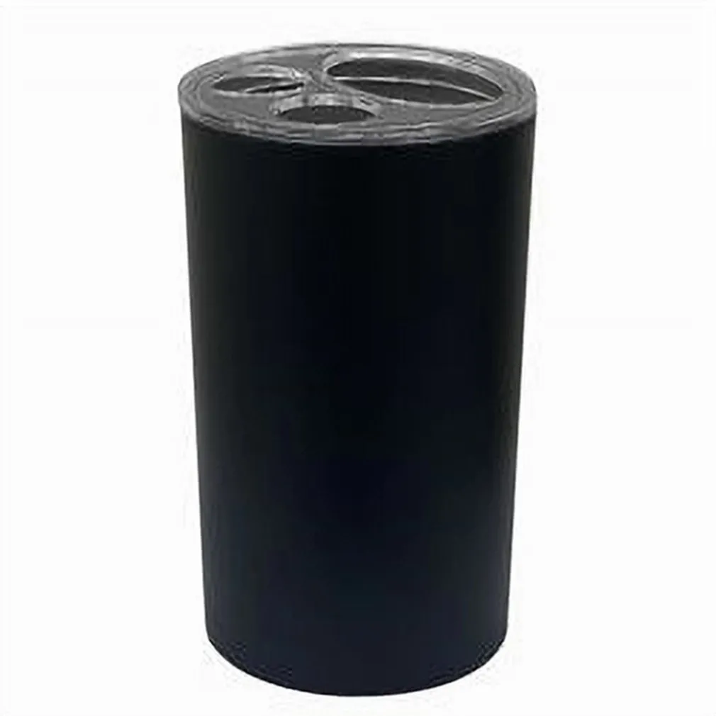 PORTASPAZZOLINI BICCHIERE DENTIFRICIO ACCESSORI ARREDO BAGNO NERO A 3 FORI 79194