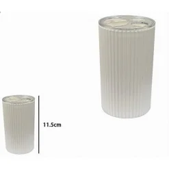 PORTASPAZZOLINI BICCHIERE ACCESSORIO PER ARREDO BAGNO BIANCO RIGATO 3 FORI 79162