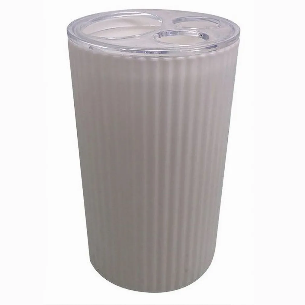 PORTASPAZZOLINI BICCHIERE ACCESSORIO PER ARREDO BAGNO BIANCO RIGATO 3 FORI 79162