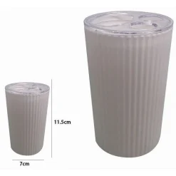 PORTASPAZZOLINI BICCHIERE ACCESSORIO PER ARREDO BAGNO BIANCO RIGATO 3 FORI 79162