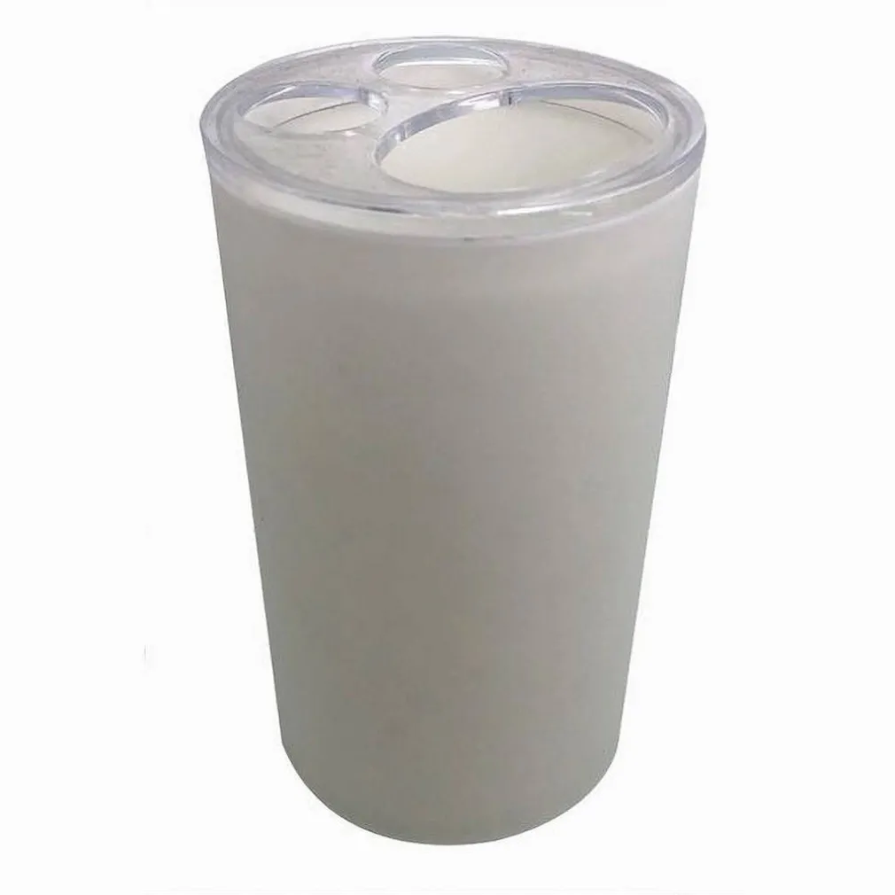 PORTASPAZZOLINI BICCHIERE DENTIFRICIO ACCESSORIO ARREDO BAGNO BIANCO 3 FORI 79186