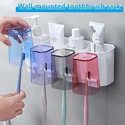 PORTASPAZZOLINO CREATIVO DA PARETE PER DENTIFRICIO CON CUSCINETTI ADESIVI PER BAGNO