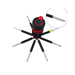 PORTATILE 8 IN 1 MULTI CACCIAVITE CON 6 LED TORCIA TOOLS LIGHT UP SET