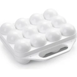 PORTAUOVO PORTA UOVO 12 POSTI CON DIVISORIO PER UOVA IN PLASTICA SCATOLA BIANCA