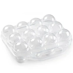 PORTAUOVO PORTA UOVO 12 POSTI CON DIVISORIO PER UOVA IN PLASTICA BOX TRASPARENTE