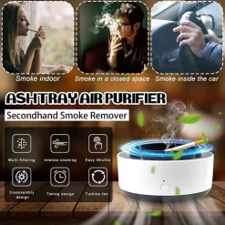 POSACENERE ELETTRICO ASPIRAFUMO FILTRO PURIFICATORE PORTACENERE INTELLIGENTE