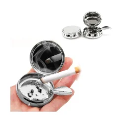 POSACENERE IN ALLUMINIO TASCABILE SIGARETTE PORTA CENERE CICCHE TASCA VIAGGI