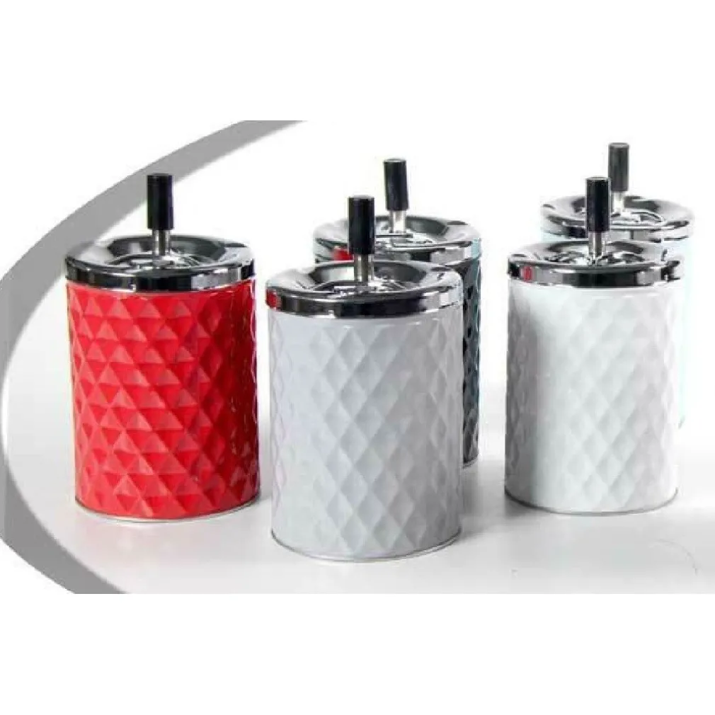 POSACENERE IN LATTA TONDO TWISTER A PRESSIONE 11 X 20 CM COLORI ASSORTITI 783289