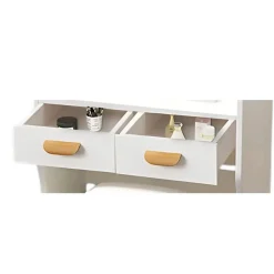 POSTAZIONE TRUCCO TAVOLO MAKE UP SPECCHIERA TOELETTA CON SPECCHIO A CUORE SGABELLO BIANCO