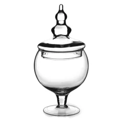 POTICHE IN VETRO COFANETTO CON COPERCHIO Ø13XH30CM PER DOLCI CARAMELLE OGGETTO DECORATIVO