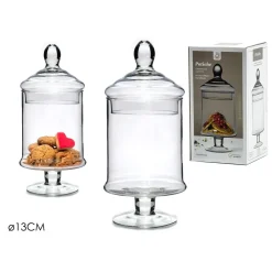 POTICHE IN VETRO COFANETTO CON COPERCHIO Ø13CM PER DOLCI BISCOTTI OGGETTO DECORATIVO