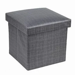 POUF PUFF CONTENITORE IMBOTTITO PORTAOGGETTI SALVASPAZIO SEDUTA 38X38X35CM 79420