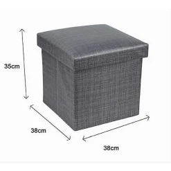 POUF PUFF CONTENITORE IMBOTTITO PORTAOGGETTI SALVASPAZIO SEDUTA 38X38X35CM 79420