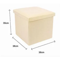 POUF PUFF CONTENITORE IMBOTTITO PORTAOGGETTI SALVASPAZIO SEDUTA 38X38X35CM 79420