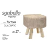 POUF SGABELLO POGGIAPIEDI QUADRATO MODERNO PIEDI IN LEGNO TORTORA 27X28CM 827709