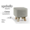 POUF SGABELLO POGGIAPIEDI QUADRATO CREMA TESSUTO POUFF PIEDI LEGNO 27X28CM 789861